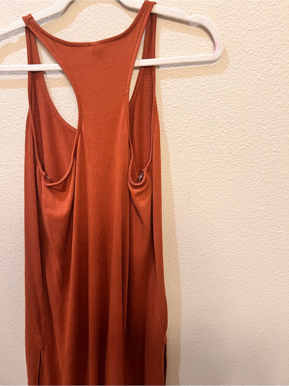 Rust Ribbed Racerback Tank Dress - Picture 5 of 5